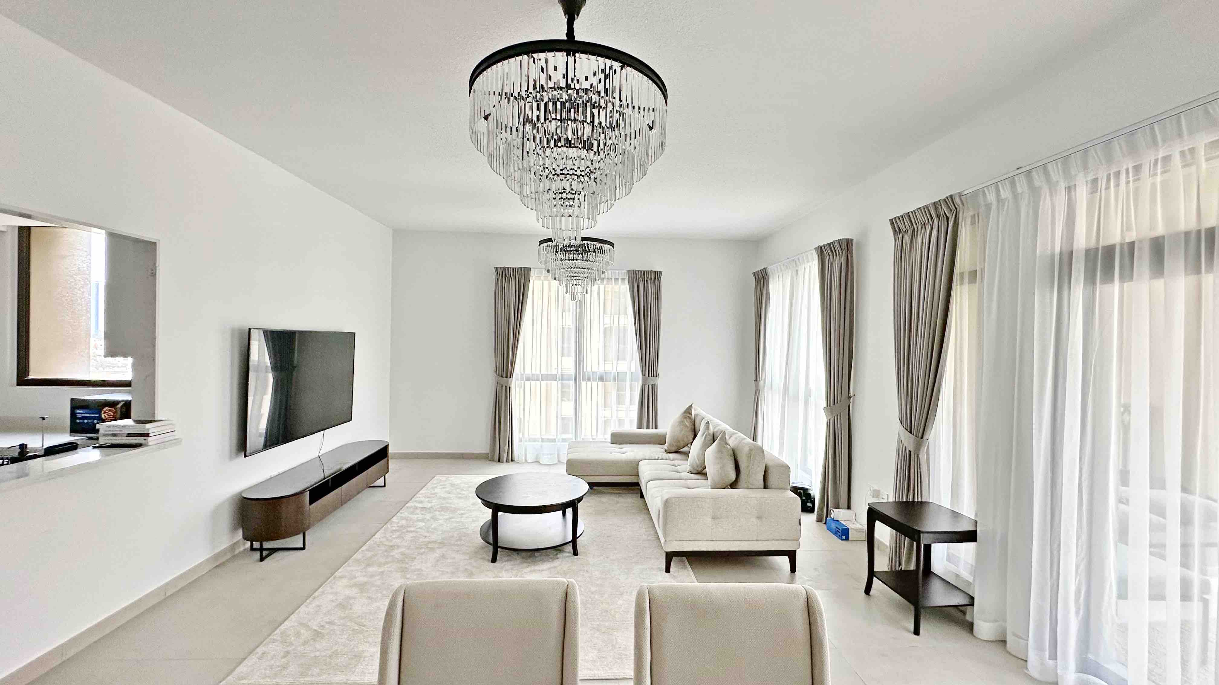 Living room apartment short term rental Madinat Jumeirah Living Dubai