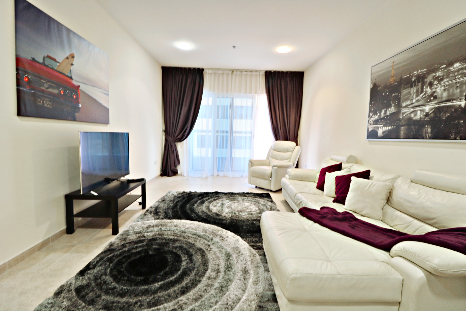 Sitting area in Living room at holiday apartment for short term in Elite Residence Dubai Marina