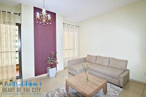 Living room in apartment for short stay in Shams JBR Dubai