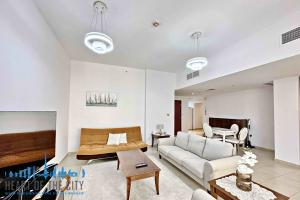 living room in apartment short term rent JBR Dubai