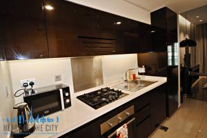 Kitchen in Studio-Apartment for short stay in Majestine at Business Bay Dubai