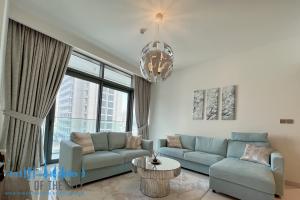 Sitting area at Apartment for short-term rent in Beach Vista in Dubai Harbour