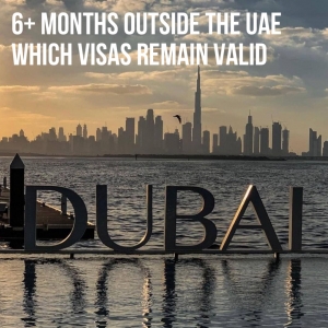 Which residence visas remain valid Six months outside the UAE